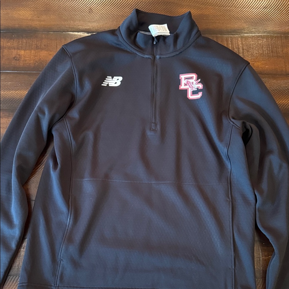 Boston College New Balance Black and Red Quarter-Zip Pullover